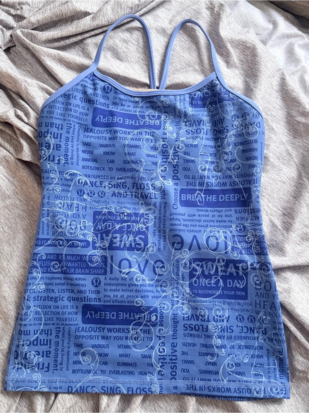 lululemon athletica Blue Graphic Strappy Tank